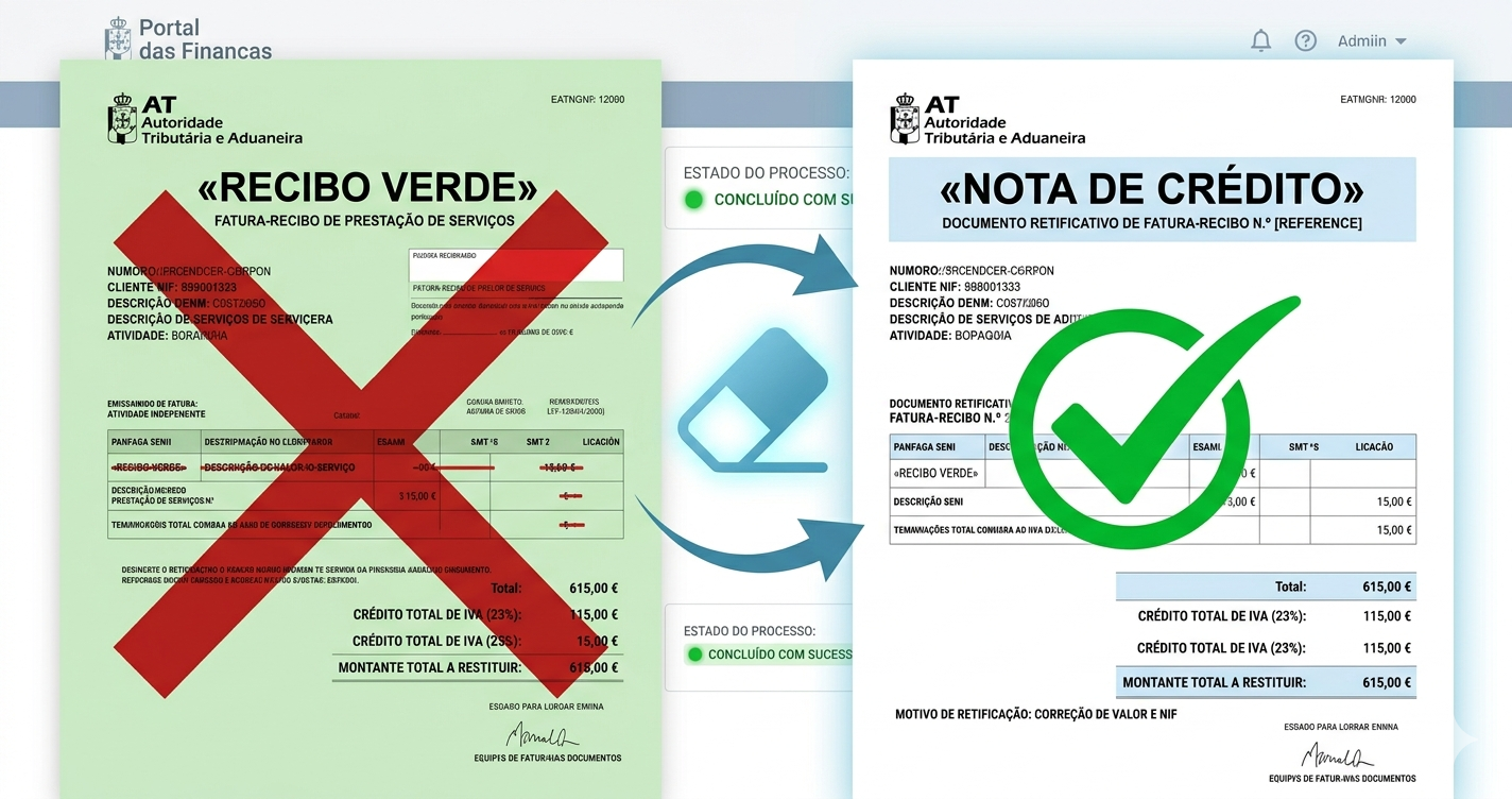 Emitiste um Recibo Verde Errado? A Nota de Crédito Resolve em 5 Minutos