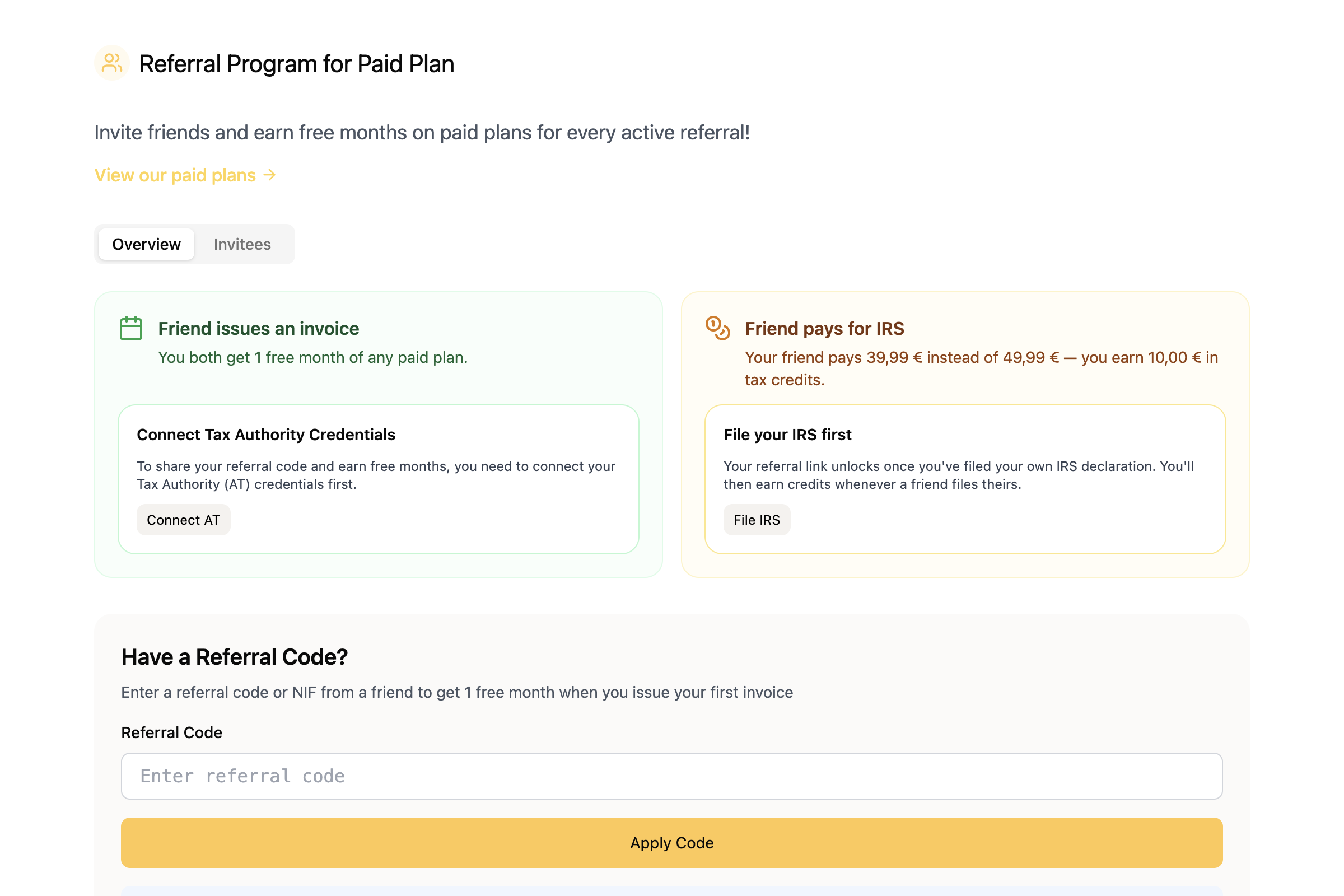 FIZ referral programme: invite friends and you both get a free month